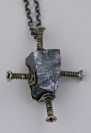 MWLC Stone Screw Cross in Hematite