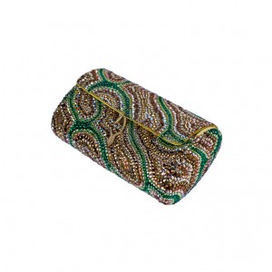Multicolored Pave Swirl Clutch