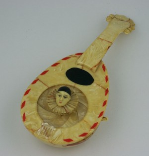 Art Deco Celluloid Vanity Pierrot Powder Puff