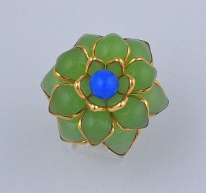 MWLC Poured Glass Lime Zinnia Ring
