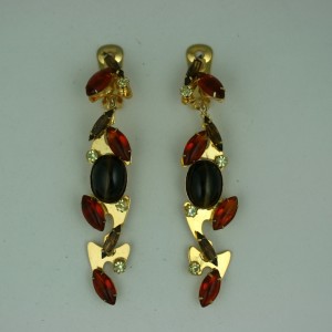 Long 80’s Moderne Crystal Earrings