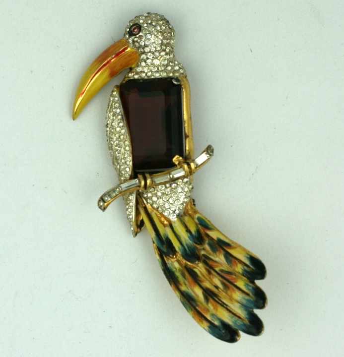 Iconic Sterling, Paste and Enamel Coro Toucan