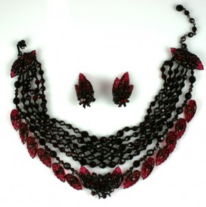 Miriam Haskell Exceptional Ruby Leaf Suite