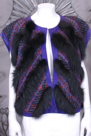 Revillon Purple Suede and Fox Gilet