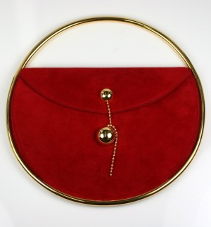 Andrea Pfister Red Suede Circle Handbag