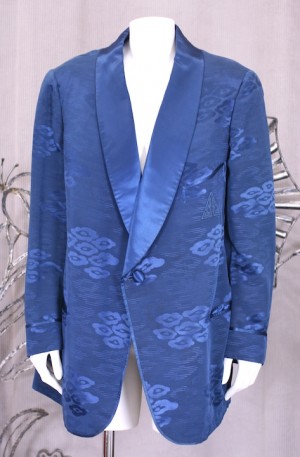 Sulka Silk Mens Jacquard Smoking Jacket
