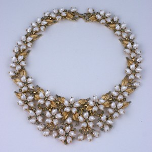 Important Trifari Tooth Pearl Bib