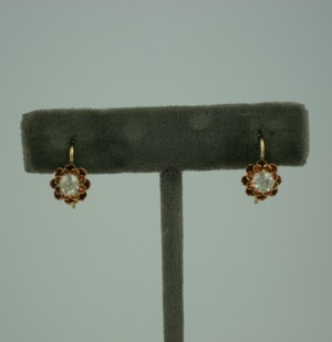 19th Century Mine Diamond Victorian Earrings