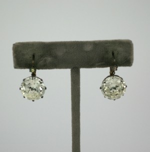 Huge Victorian  “Diamond” Earrings