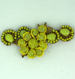 Miriam Haskell Limoncello Pate de Verre Brooch