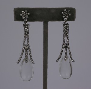 Cut Steel and Rock Crystal Earrings