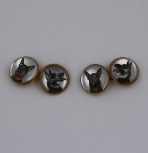 Fine Essex Crystal Dog Cufflinks