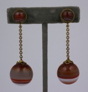 Victorian Scottish Agate Drop Earrings