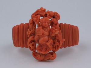 Victorian Coral Figural Cuff