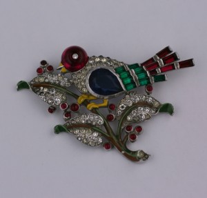 Trifari Alfred Phillipe Art Deco Bird Brooch