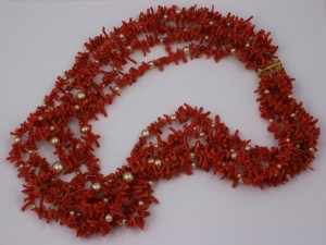 Branch Coral and Pearl Necklace