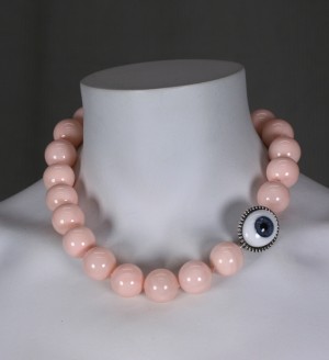 Pale Coral Bead Protection Necklace, MWLC
