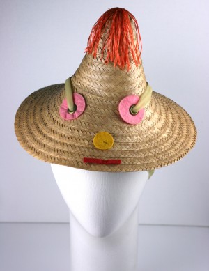 Charming Figural Italian Straw Hat