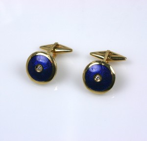Enamel and Diamond Cufflinks