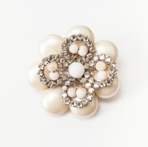 Miriam Haskell Diamante Floriform Brooch