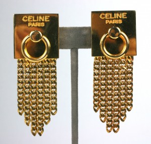 Celine Gold Chain Door Knocker Earrings