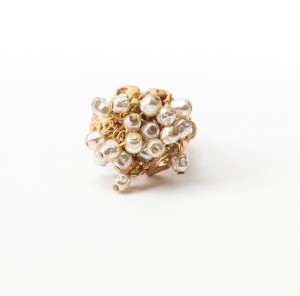 Miriam Haskell Pearl Fringe Ring