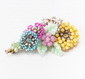 Miriam Haskell Multicolor Floral Spray Brooch