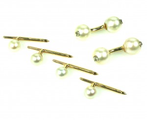 Pearl and Diamond Stud Set