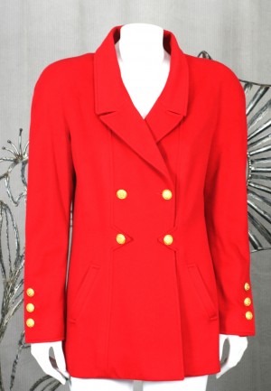 Chanel Red Cashmere Jacket
