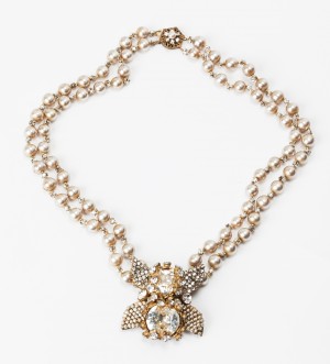 Miriam Haskell Double Strand Elaborate Pearl Necklace